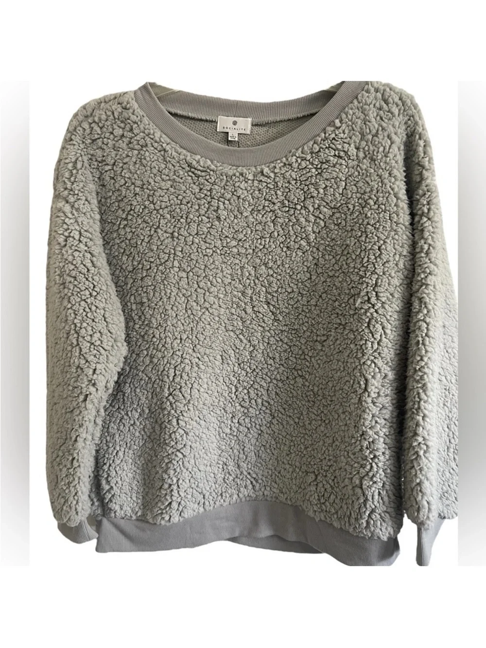 Socialite NWOT High Pile Fleece Sweatshirt Size Large